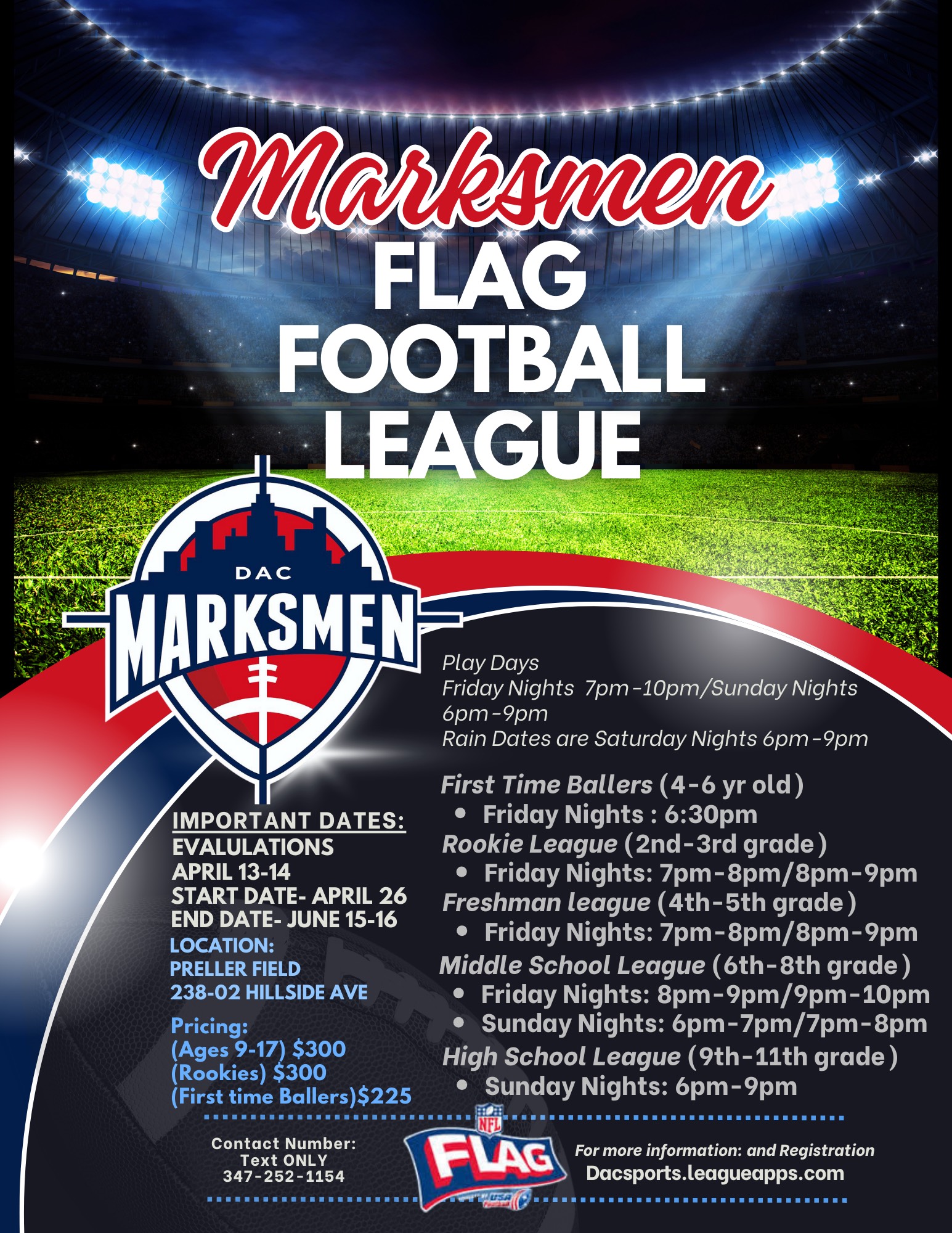 Blue and Black Modern Flag Football Event Flyer-3